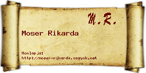 Moser Rikarda névjegykártya